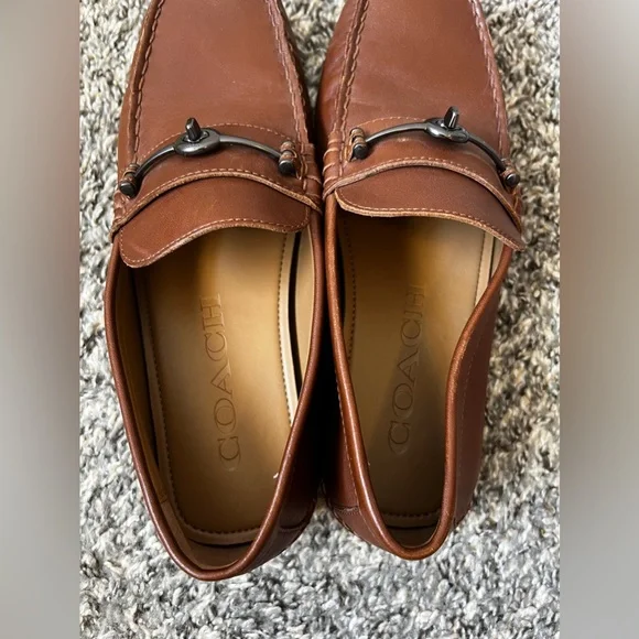 Coach Men’s Brown Dark Saddle Mott Driver Leather Loafers Shoes Size 7.5 - Picture 6 of 16